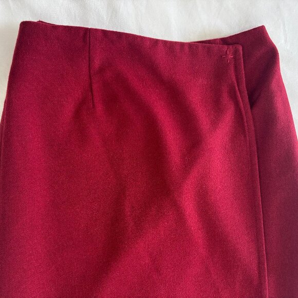 Eddie Bauer Women's Maroon (Garnet) Wool Blend Full Wrap Maxi Skirt, Size 6 - Picture 10 of 12